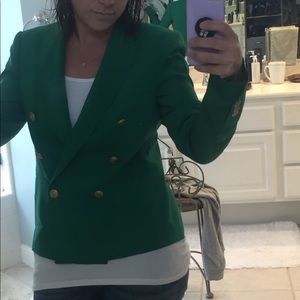 Double breasted green blazer